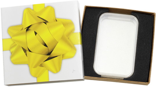 SilverTowne Natural Kraft Paper Gift Box with Yellow Bow Box Sleeve & Capsule - Product Packaging [Add $5.00]